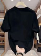 Baskılı Oversize Bisiklet Yaka T-shirt - Beyaz resmi